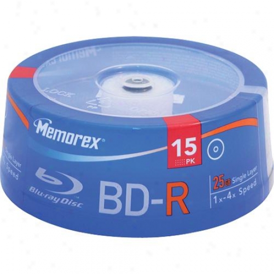 Memorex 25gb 4x Write-once Bd-r Blu-ray Discs - 15 Pack