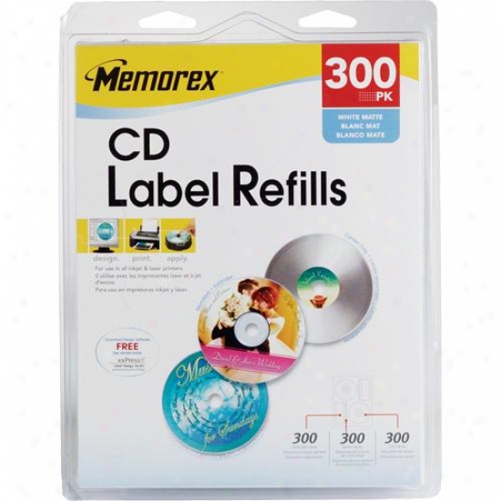 Memorex 3202-0403 300 Pack Of White Cd-r Labels