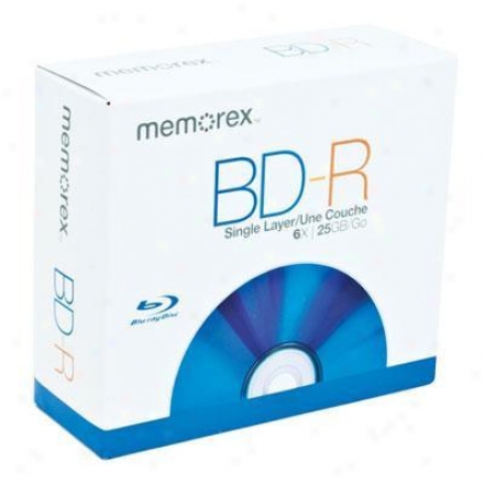 Memorex Bd-r 5pk 6x 25gb Silver Wp