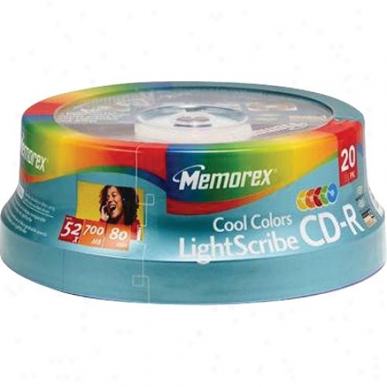 Memprex Cool Colors Lightscribe Cd-r 20 Pack Spindle - 04534