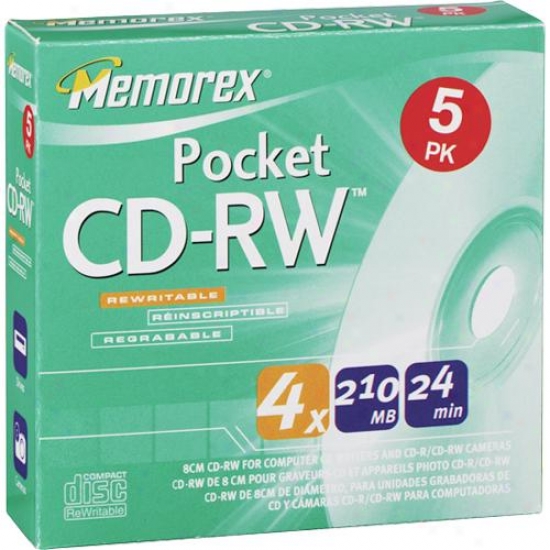 Memorex Pocket Rewriteable Cd-rw ( 5 Pack )
