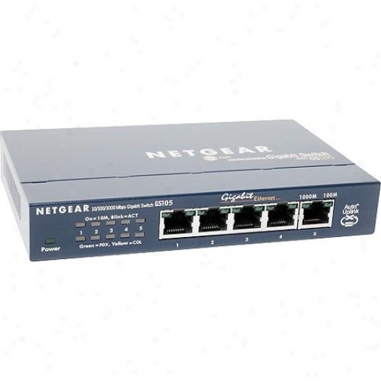 Netgear Gs105 Prosafe 5 Port Gigabit Desktop Switch