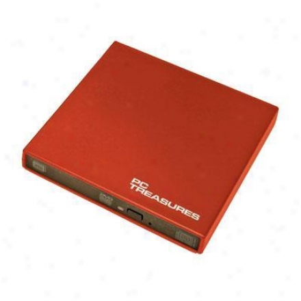 Pc Treasures Ext Slim Usb Dvd/rw Drive Red