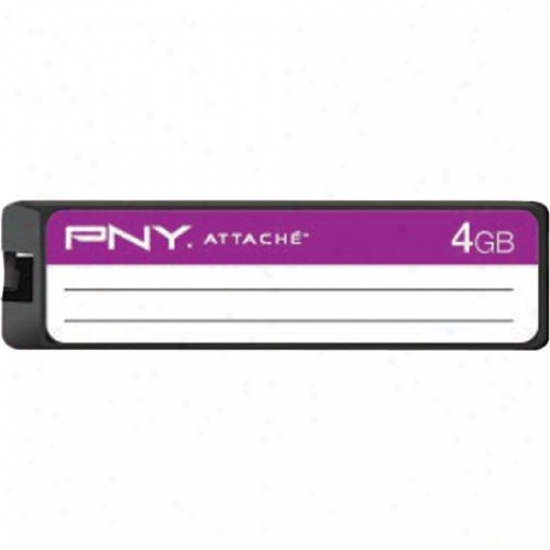 Pny 4gb Label Attache Usb 2.0 Flash Drive - Purple - P-fd4gn/prpbts-ef