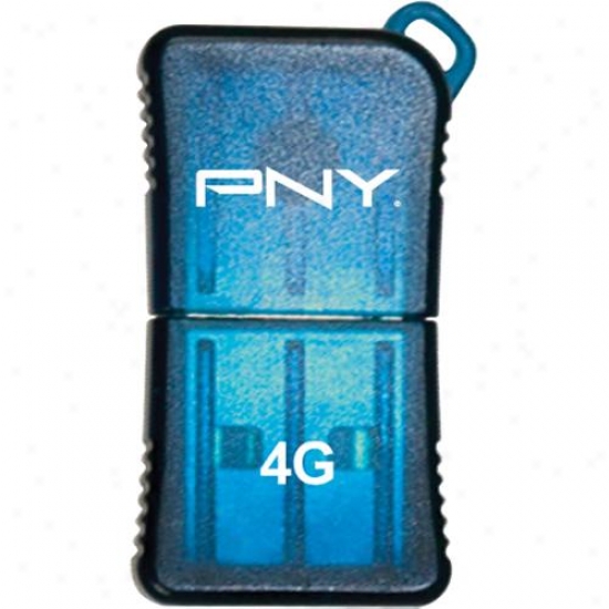 Pny Micro Sleek Attache 4gb Usb 2.0 Flash Drive - Blue - Fdu4g6slk/blu-ef