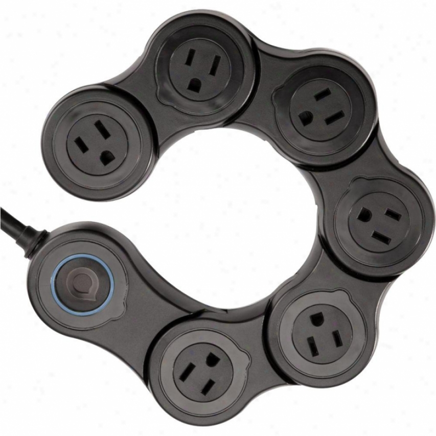 Quirky Pivot Power - Pivotable Surge Protection - 6 Outlets - Black