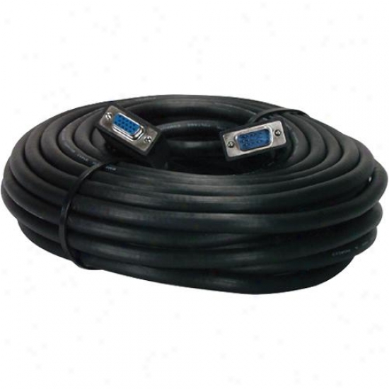 Qvs 50-foot Premium Vga Hd15 Male-to-female Pvc Cable - Black - Cc320b-50