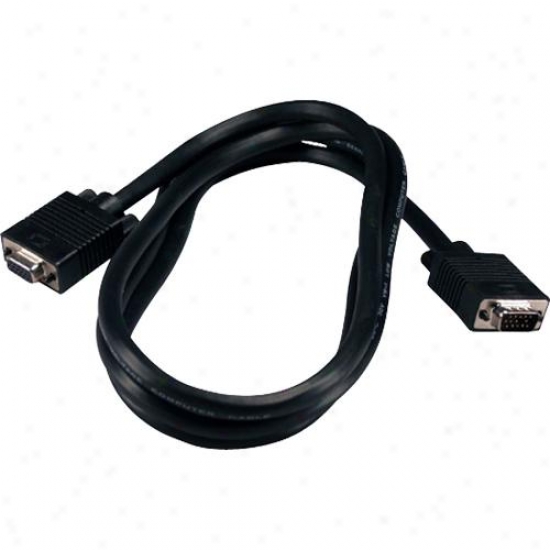 Qv Premium Vga Hd15 Male Female Tri-shield Extension Black Cable