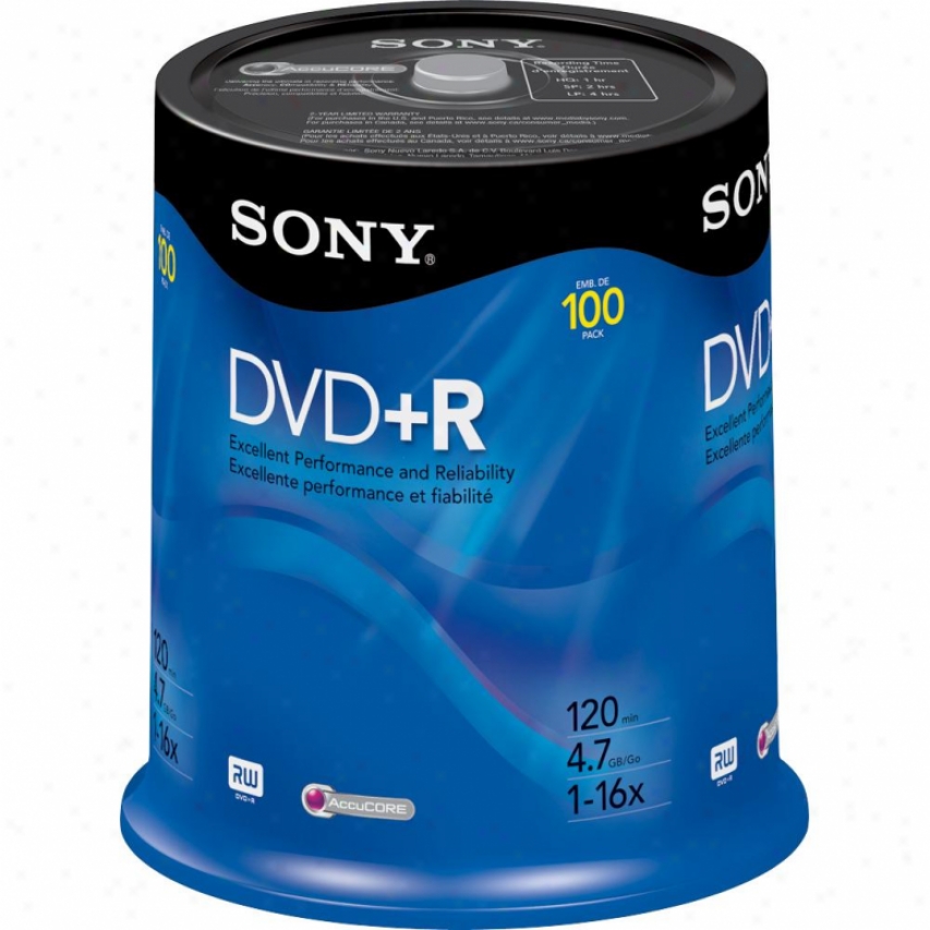 Sony 100dpr47rs4 Dvd+r Recordable Dvd Media (4.7gb) - 100 Pack Spindle