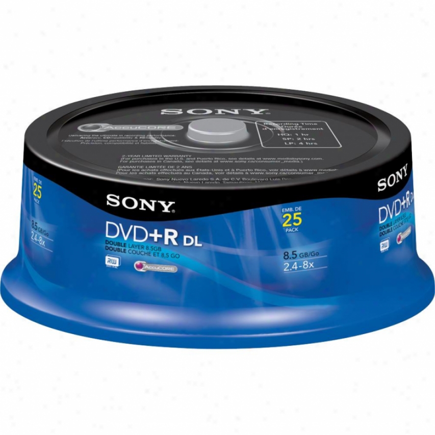 Sony 25dpr85rs2 25 Spindle Pack Of Double Layer Dvd+r