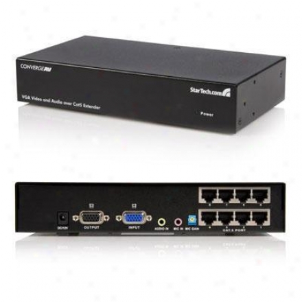 Startech 8 Port Vga & Audio Throughout Cat5 Video Extender - Black