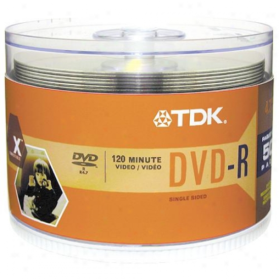 Tdk 50-pack Of 16x Dvd-r Disc