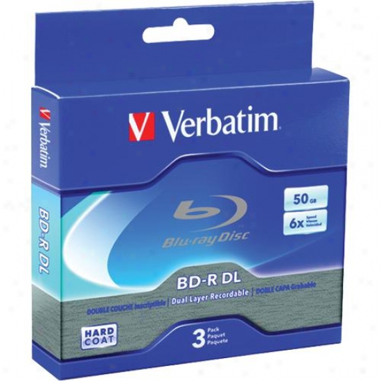Verbatim Bd-r Dl 50gb 6x Branded 3 Pk