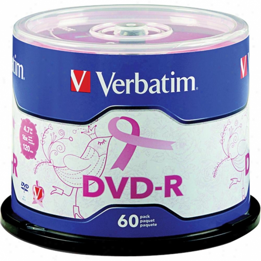 Verbatim Dvd-r 16x 60pk Pink Susan G Ko