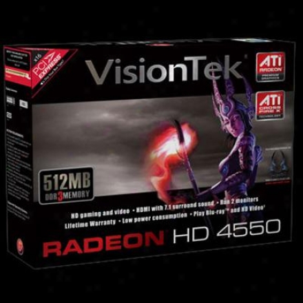 Visiontek Radeon Hd4550 512mb Ddr22 Pci Express 2.0 Video Card