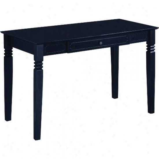Walker Edison Elegant Solid Wood Desk - Black Dw48s30
