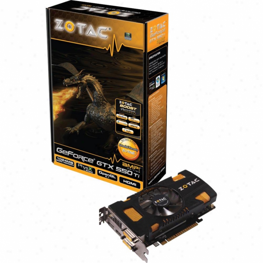 Zotac Amp! Geforce Gtx 550 Ti 1gb Gddr5 Pcie 2.0 X16 Video Card - Zt-50402-10