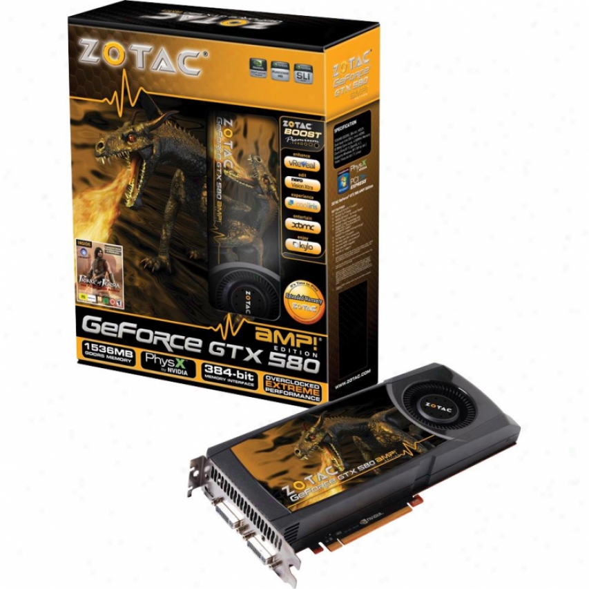 Zotac Amp! Zt-50102-10p Geforce Gtx 580 1.5gb Gddr5 Pcie 2.0 X16 Video Card