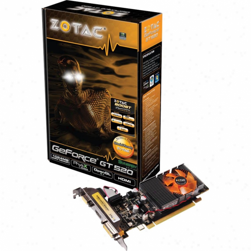 Zotac Geforce Gt 520 Pcie 2.0 X16 Synergy Edition Graphics Carc, 1gb Gddr3