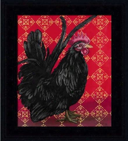 'bantam Single Comb Japanese' Rooster Pfint