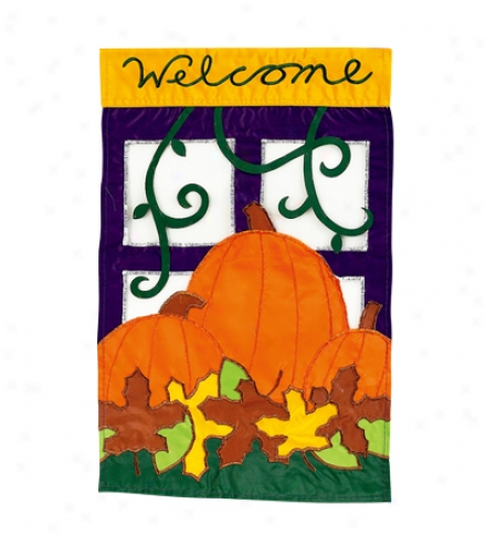 'welcome Pum0kin Garden Flag With Brilliant Fade-resistant Color