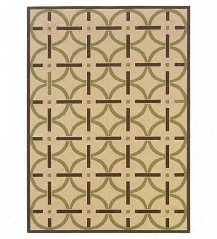 100% Polypropylene Circles Indoor Exterior 7.10' X 10.10'  Rug