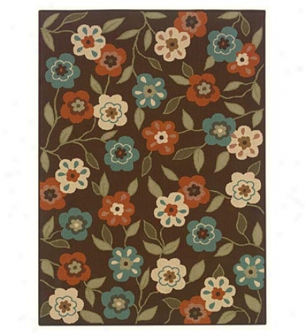 100% Polypropylene Flowers Indoor/outdoor 2.3' X 7.6' Rug