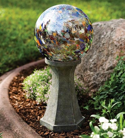 10" Dia. Recycld Mouth-blown Glass Gazing Ball