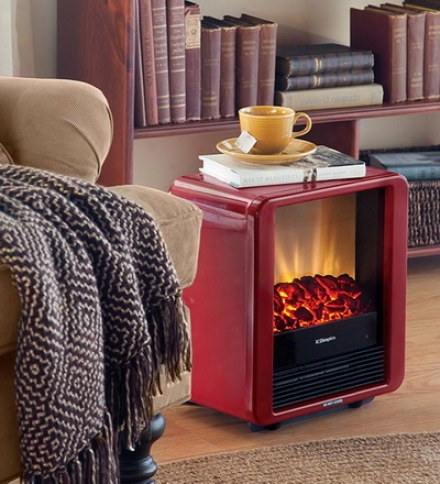 1370w Mini Cube Electric Stove With Independent Heater And Flame Effect