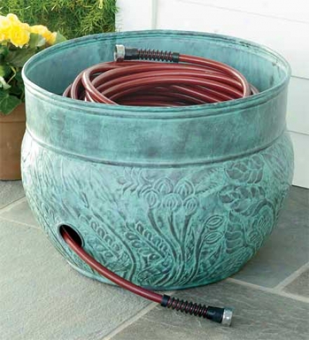 150 Ft. Galvanized Steel Hose Pot Storage Container