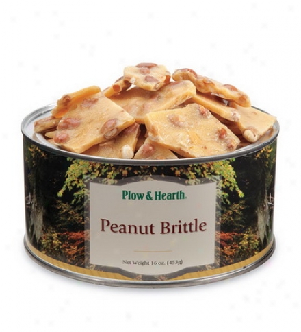 16 Oz. Tin-plate Of Peanut Brittle