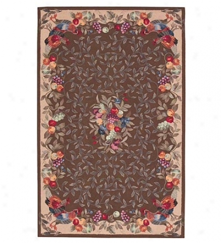 2'6" X 4'2" Wool Ptit Hook Fruit And Vines Rugcompare At $128.95!