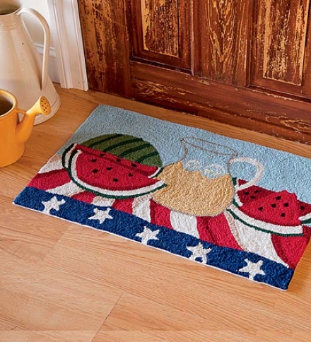 20"w X 30"l Hand-hooked Washable Summer Picnic Rug