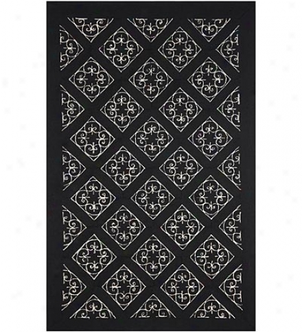 24"_X 36" Polypropylene Blend Sketched Ironwork Indoor Outdoor Rug