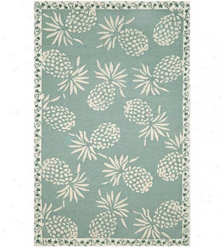 24" X 8" Polypropylene Pineapple Indoor Outdoor Rug