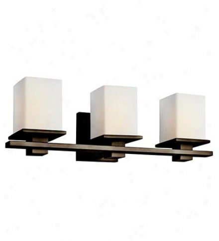 3-light Transitional Vanity Wall Sconce With Satin-etched Opal Shades