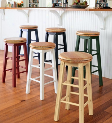 30" Yellow Swivel Bar Stool