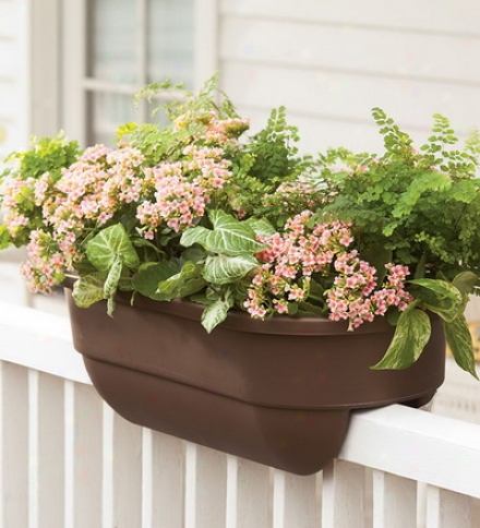 30"l Polypropylene Railing Planters For 2" X 6" Porch Or Deck