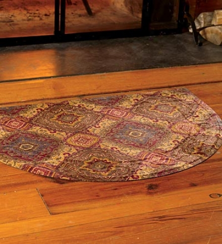 34"  X 68" Scroll Border Microfiber Rug Runner