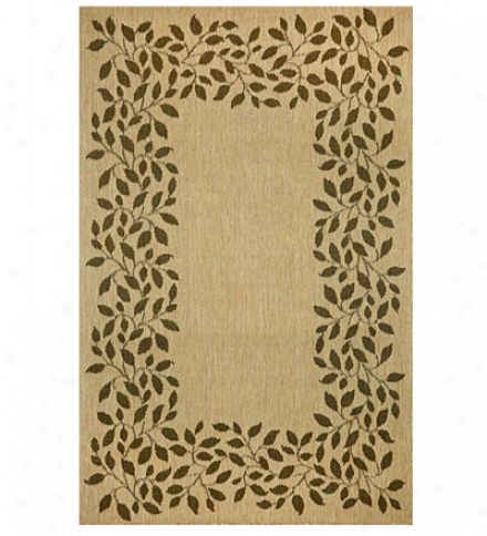 39" X 59" Polyprooylene Terrace Leaf Indoor Outdoor Rug