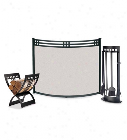 39"w X 31"h Portfolio Fireplace Bow Screen