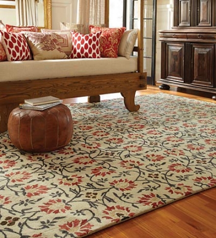 4' X 6' Charming Suzani Hand-tufted Wool Area Rug