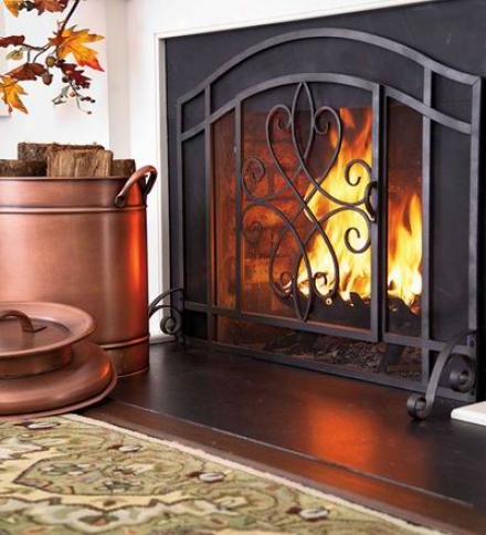 44"w X 33"h Single-door Four-leaf Fire Screen