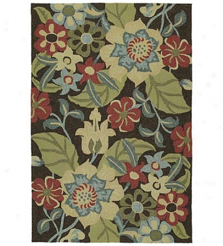 5' X 7'6 Botanical Leaves Indoor/outdoor Polypropylene Rug