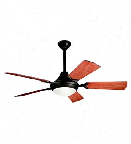 52" 5-blade Reversible Blade Ceiling Fan With Etched Glass Shade