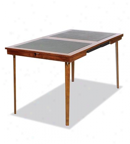 6-person Folding Extending Card Table With Hardwood Veneers And Vinyl oTp