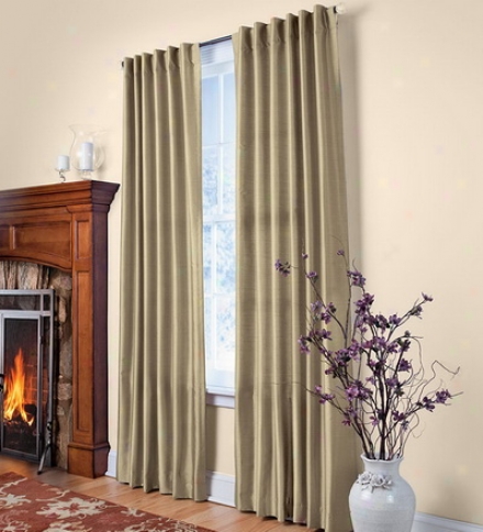 63"l Easy-care Faux Silk Washable Window Curtain Paanel Pairs