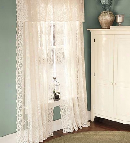 63"l Easy-care Polyester Highland Lace Curtains With Rod-pocket Top