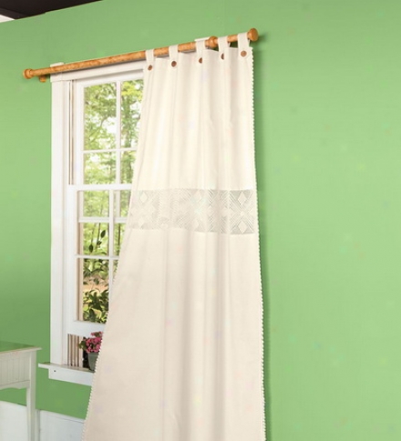 63"l Hand-crocheted Button Tab-top Curtain Panels