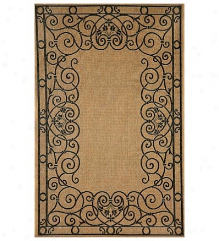 7'10" Square Tropez Wrought Iron Border Indoor/outdoor Area Rug